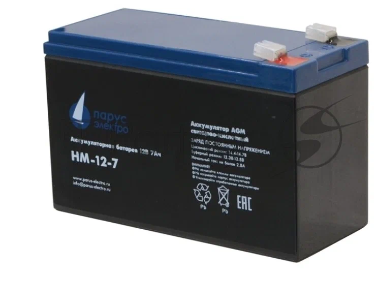 Батарея аккумуляторная 12V/7.2Ah Парус Электро HM-12-7 (151x65x94(100)мм/2.4kg/6лет)