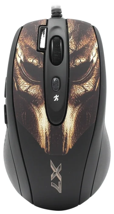 Мышь A4 XL-750BH Bronze Mask <лазерная/600-2500dpi/7 кнопок/3x Click/чёрная/игровая/USB>